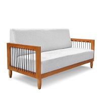 Sofá 2 Lugares Base De Madeira Mariana 160 Cm Linho S04 - D'rossi Cor Grigio - 2