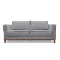 Sofá 3 Lugares Base De Madeira Grace 230 Cm Linho S04 - D'rossi Cor Cinza - 1