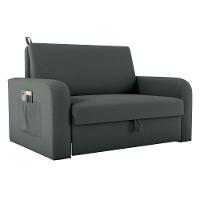 Sofá Cama Com Baú 2 Lugares Raheny Veludo Maserati Cinza - 2