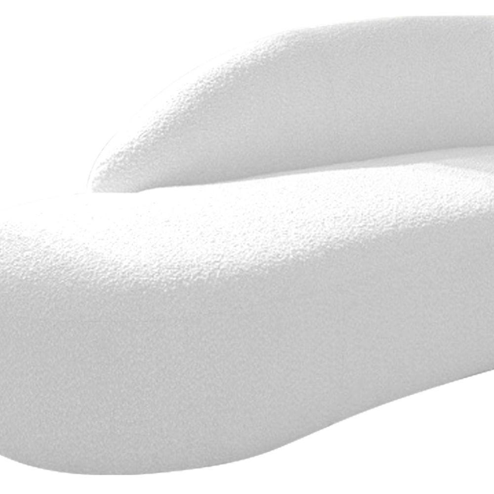 Kit Divã Luna 185cm Lado Esquerdo E 02 Poltronas Base De Ferro Dourado Suede Branco - 6