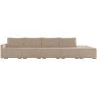 Sofá Ilha Modular Para Sala 432cm Com Puff Dublin K01 Veludo Bege - 5