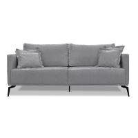 Sofá 2 Lugares Pé De Ferro Preto Rafaela 160 Cm Linho S04 - D'rossi Cor Cinza - 1