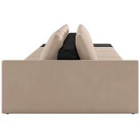 Sofá Ilha Modular Para Sala 432cm Com Puff Dublin K01 Veludo Bege E Sintético Preto - Lyam Decor - 2