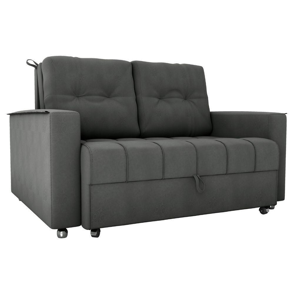 Sofá Cama 2 Lugares Duleek Veludo Maserati Chumbo - 2