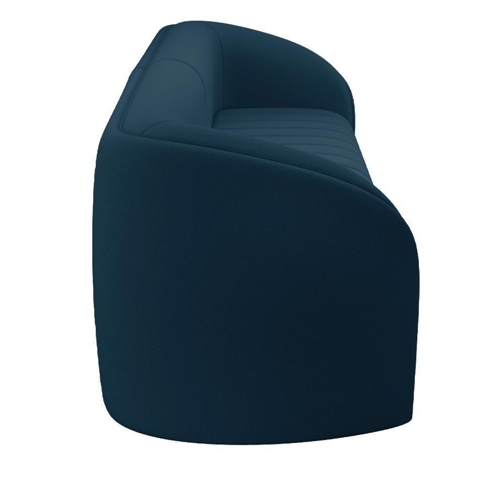 Sofá 04 Lugares Para Sala De Estar 252 Cm Lazio M03 Veludo Azul - Lyam Decor - 2