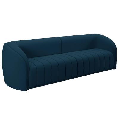 Sofá 04 Lugares Para Sala De Estar 252 Cm Lazio M03 Veludo Azul - Lyam Decor