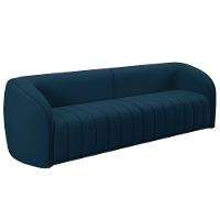 Sofá 04 Lugares Para Sala De Estar 252 Cm Lazio M03 Veludo Azul - Lyam Decor - 1