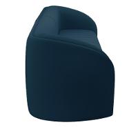 Sofá 04 Lugares Para Sala De Estar 252 Cm Lazio M03 Veludo Azul - Lyam Decor - 2