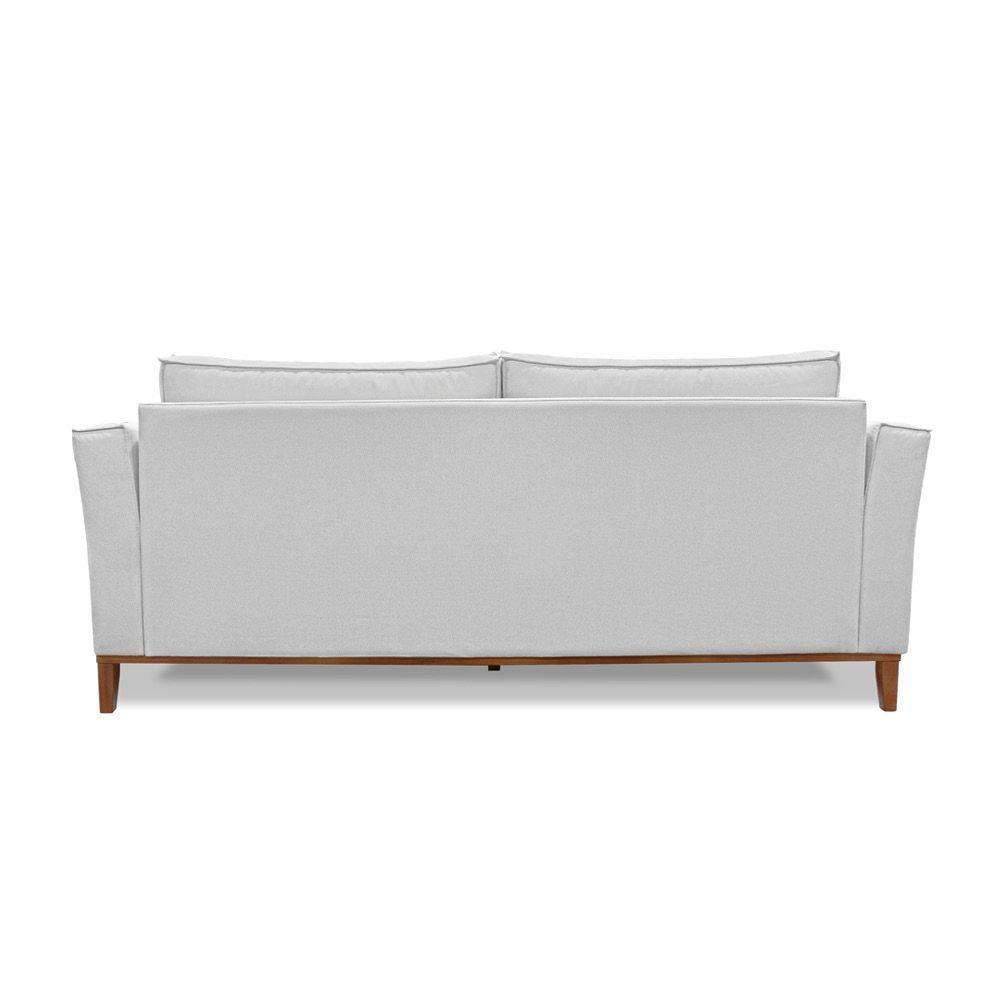 Sofá 2 Lugares Base De Madeira Grace 190 Cm Linho S04 - D'rossi Cor Grigio - 4
