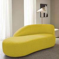 Divã Recamier Curvo Luna 140cm Lado Esquerdo Suede Amarelo - 7