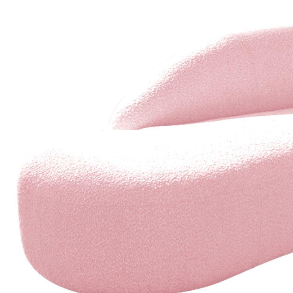Divã Recamier Curvo Luna 160cm Lado Esquerdo Suede - Adj Decor Cor Rosa Bebê - 3