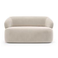 Sofá Orgânico 02 Lugares Living Glee 140cm Veludo Bege - Desk Design - 1