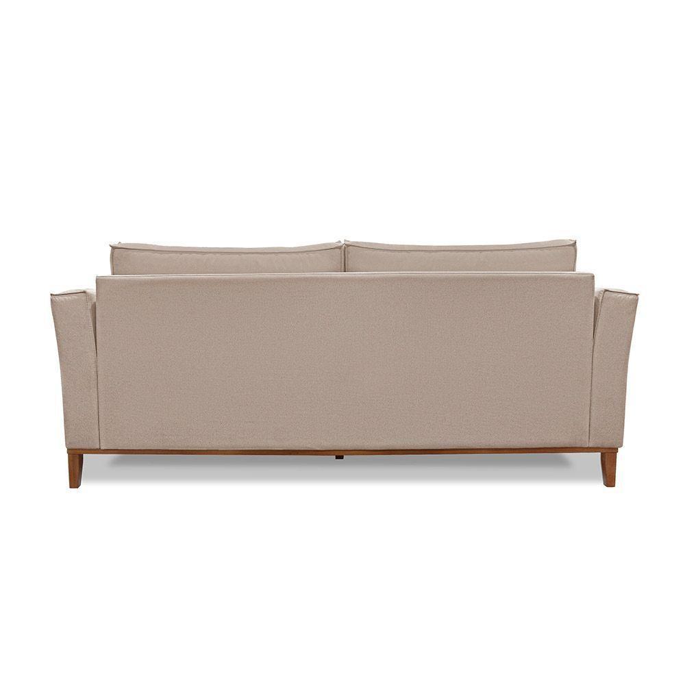 Sofá 2 Lugares Base De Madeira Grace 170 Cm Linho S04 - D'rossi Cor Areia - 4