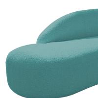 Divã Recamier Curvo Luna 160cm Lado Esquerdo Suede - Adj Decor Cor Azul Turquesa - 3