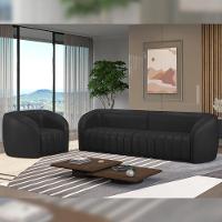 Sofá 04 Lugares Para Sala De Estar 292cm Lazio M03 Corano Preto - Lyam Decor - 5