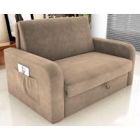 Sofá Cama Com Baú 2 Lugares Raheny Suede Bege - 1