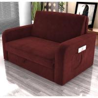 Sofá Cama Com Baú 2 Lugares Harry Veludo Vinho - 1