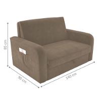 Sofá Cama Com Baú 2 Lugares Raheny Veludo Cappuccino - 4
