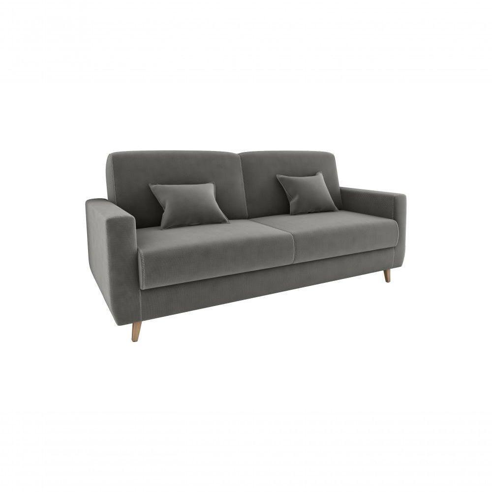 Sofá Cama Emília 2 Lugares 190cm Suede Cinza Matrix - 1