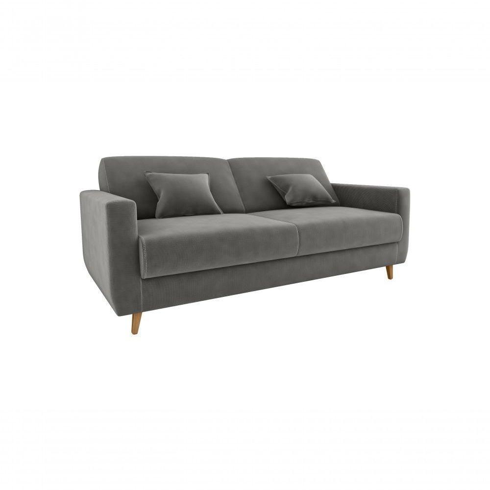 Sofá Cama Emília 2 Lugares 190cm Suede Cinza Matrix - 3