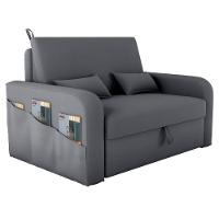 Sofá Cama Com Baú Gorteen Veludo Cinza - 2