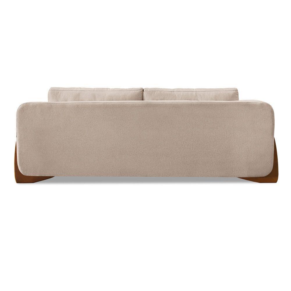 Sofá 2 Lugares Base De Madeira Clarissa 180 Cm Linho S04 - D'rossi Cor Areia - 5