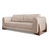 Sofá 2 Lugares Base De Madeira Clarissa 180 Cm Linho S04 - D'rossi Cor Areia - 1