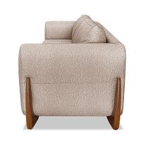 Sofá 2 Lugares Base De Madeira Clarissa 180 Cm Linho S04 - D'rossi Cor Areia