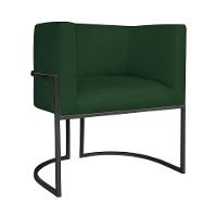 Kit Divã Luna 140cm Lado Esquerdo E 02 Poltronas Base De Ferro Preto Suede Verde - 2