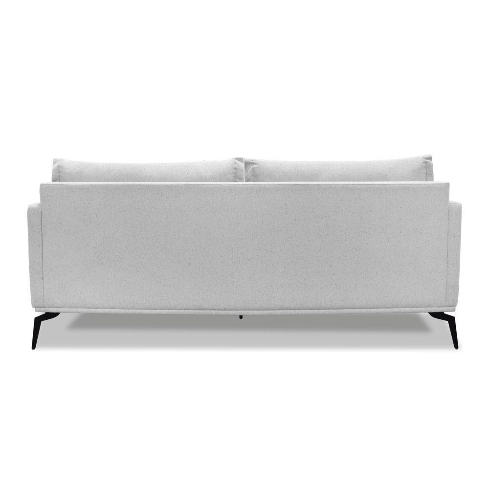 Sofá 3 Lugares Pé De Ferro Preto Rafaela 220 Cm Linho S04 - D'rossi Cor Grigio - 4