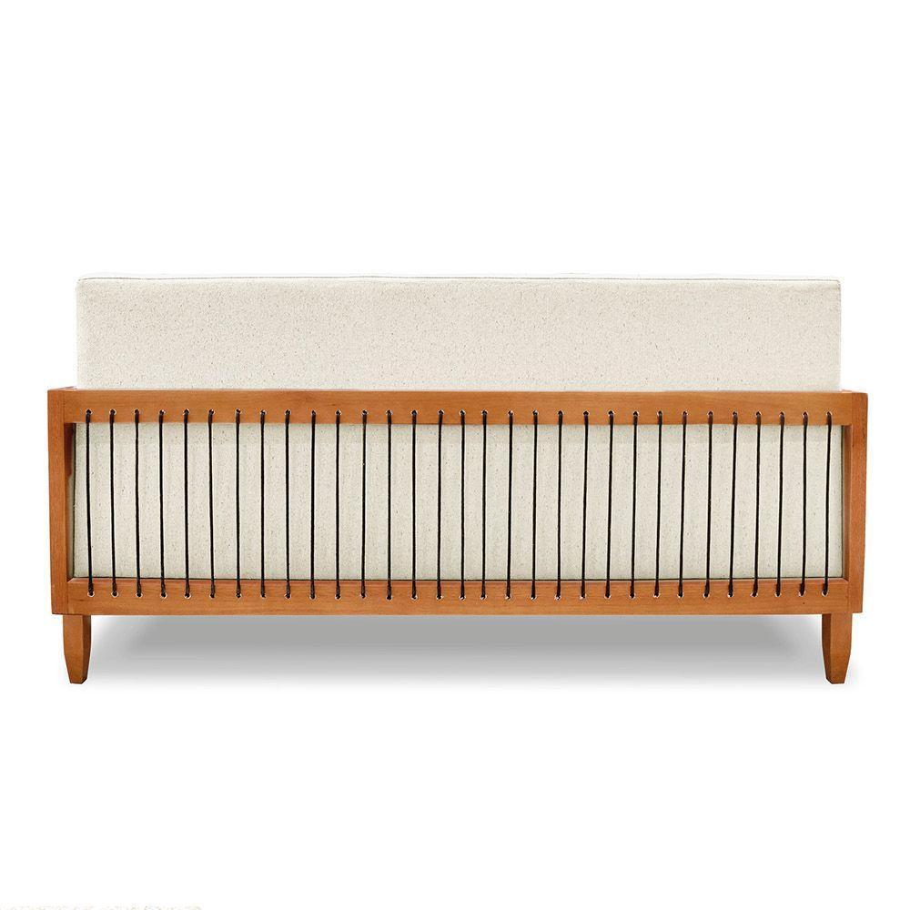 Sofá 2 Lugares Base De Madeira Mariana 160 Cm Linho S04 - D'rossi Cor Natural - 5