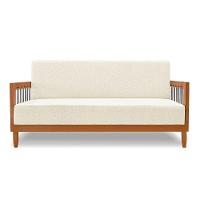 Sofá 2 Lugares Base De Madeira Mariana 160 Cm Linho S04 - D'rossi Cor Natural - 1