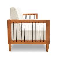 Sofá 2 Lugares Base De Madeira Mariana 160 Cm Linho S04 - D'rossi Cor Natural