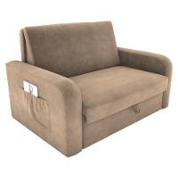 Sofá Cama Com Baú 2 Lugares Harry Suede Bege - 2