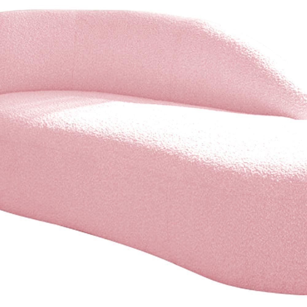 Kit Divã Luna 160cm Lado Direito E 01 Poltrona Base De Ferro Preto Suede Rosa Bebê - 6