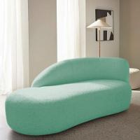Divã Recamier Curvo Luna 160cm Lado Esquerdo Suede - Adj Decor Cor Azul Tiffany - 7