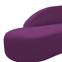 Divã Recamier Curvo Luna 160cm Lado Esquerdo Suede - Adj Decor Cor Roxo - 3