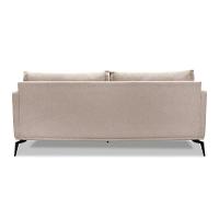 Sofá 3 Lugares Pé De Ferro Preto Rafaela 220 Cm Linho S04 - D'rossi Cor Areia