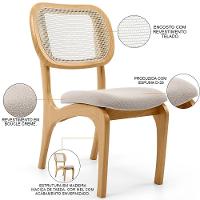 Kit 3 Cadeiras Para Sala De Jantar Estofada E Tela Mariah L02 Bouclê Creme - 7