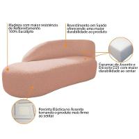 Kit Divã Luna 160cm Lado Esquerdo E 01 Poltrona Base De Ferro Preto Suede Cor Rosê - 6