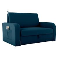 Sofá Cama Com Baú 2 Lugares Harry Veludo Maserati Azul - 2