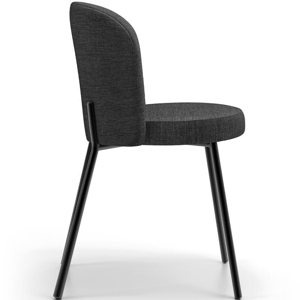 Kit 3 Cadeiras Sala De Jantar Estofada Gavi L02 Linho Cinza Escuro - 2