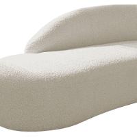 Divã Recamier Curvo Luna 185cm Lado Esquerdo Bouclé - Doce Sonho Móveis Cor Bege - 2