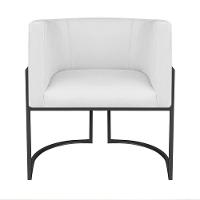 Kit Divã Luna 185cm Lado Direito E 02 Poltronas Base De Ferro Preto Suede Cor Branco - 5