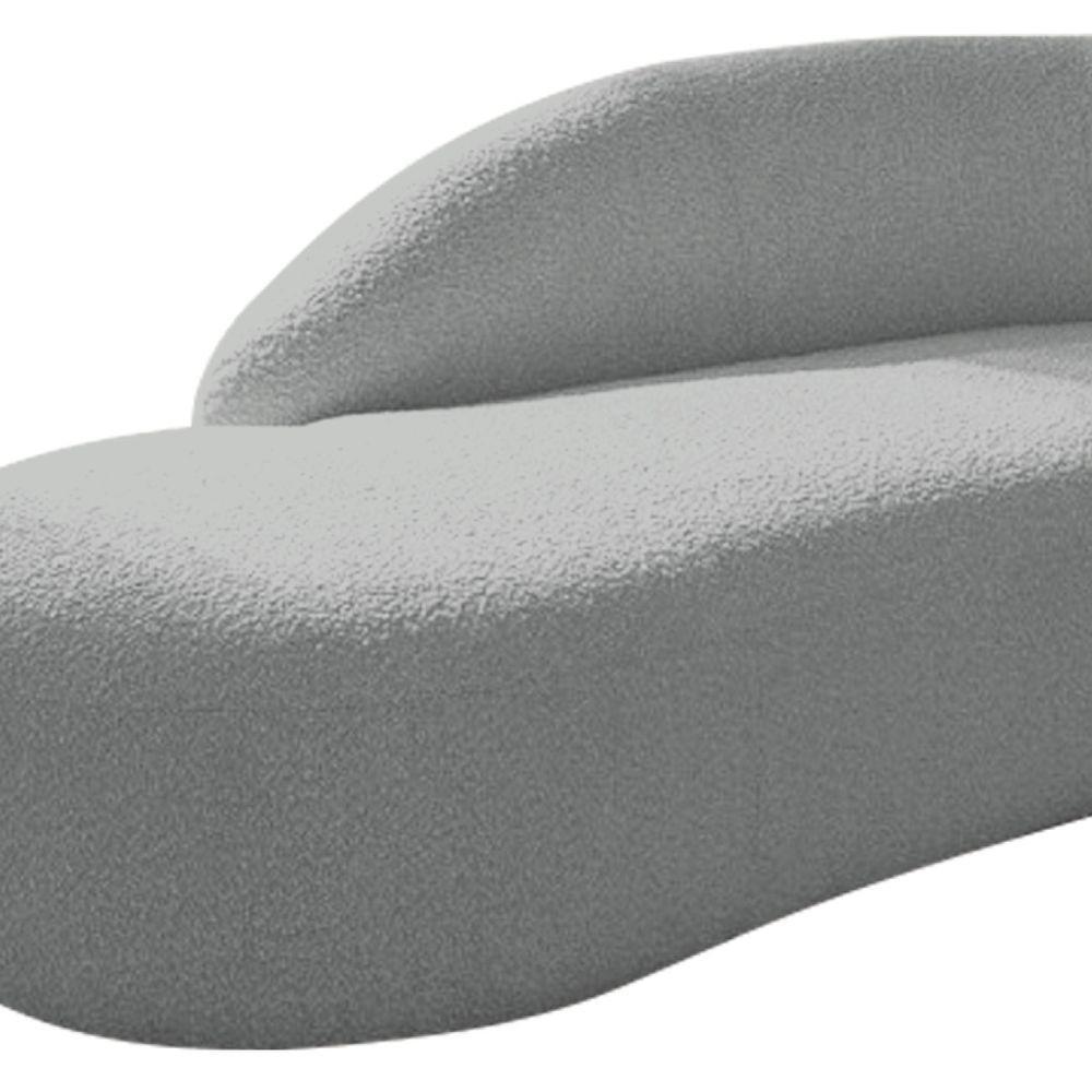Divã Recamier Curvo Luna 185cm Lado Esquerdo Bouclé - Doce Sonho Móveis Cor Cinza - 6