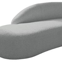 Divã Recamier Curvo Luna 185cm Lado Esquerdo Bouclé - Doce Sonho Móveis Cor Cinza - 6