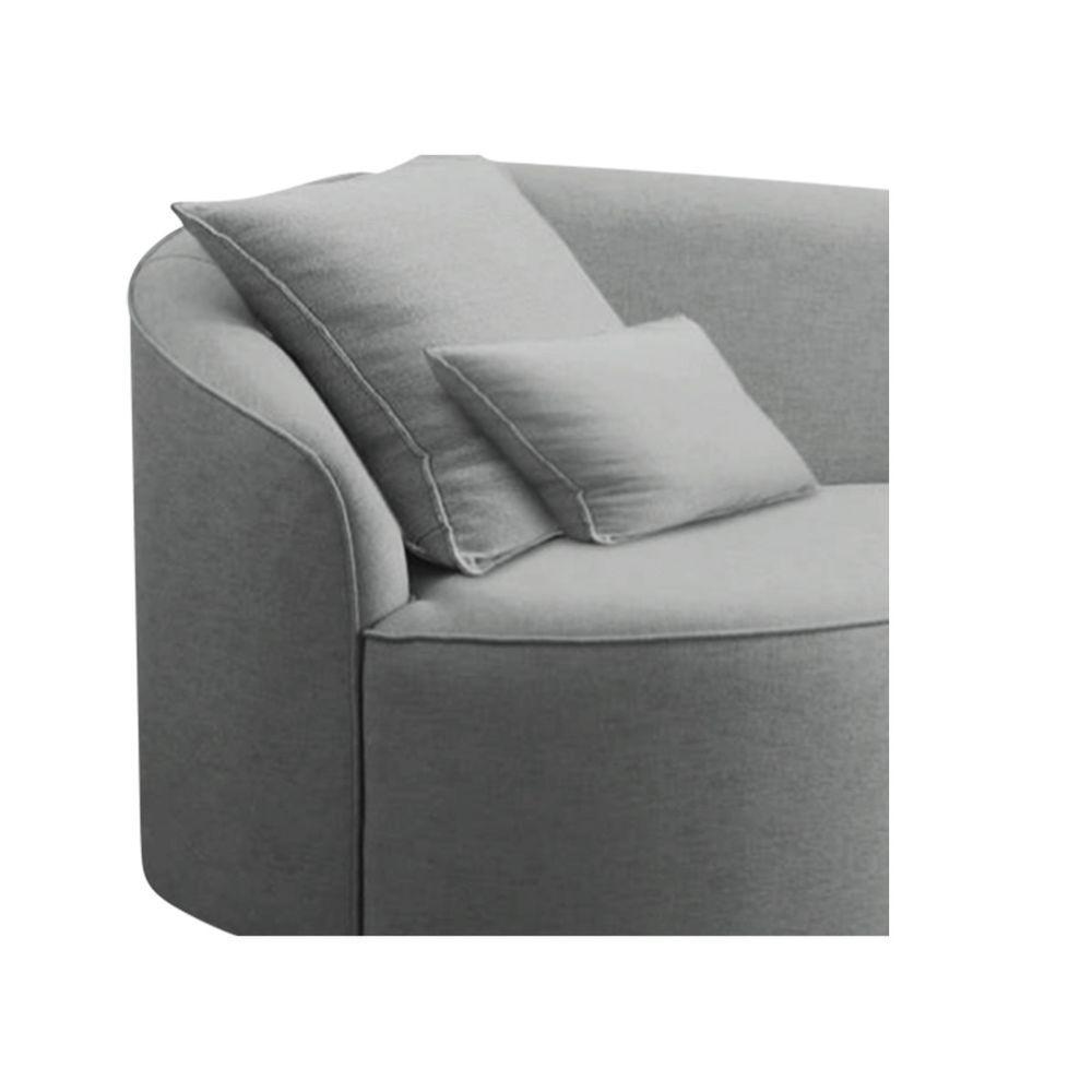 Divã Recamier Curvo Sala De Estar Recepção Inglaterra 200cm Lado Direito Bouclé - Doce Sonho Móveis Cor Cinza - 4