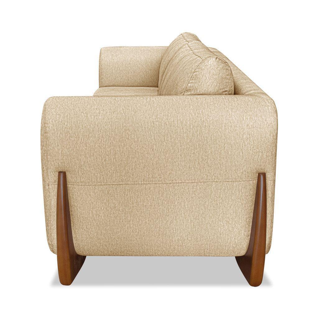 Sofá 2 Lugares Base De Madeira Clarissa 160 Cm Linho S04 - D'rossi Cor Dourado - 4