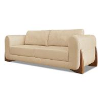 Sofá 2 Lugares Base De Madeira Clarissa 160 Cm Linho S04 - D'rossi Cor Dourado - 2