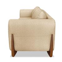 Sofá 2 Lugares Base De Madeira Clarissa 160 Cm Linho S04 - D'rossi Cor Dourado